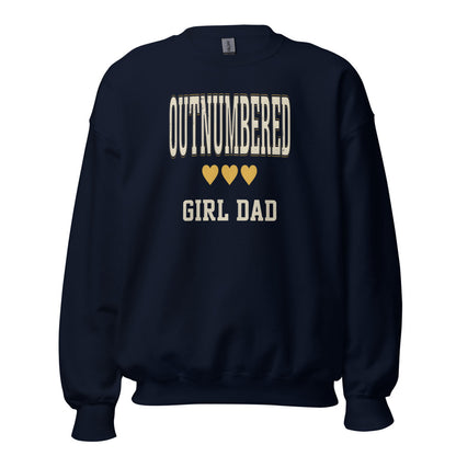 Girl Dad Outnumbered & Proud crewneck sweatshirt — Navy, front
