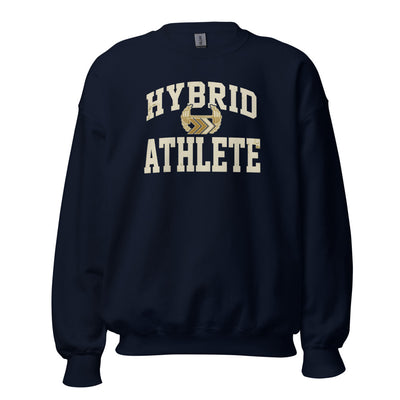Hybrid Athlete Sweatshirt, Run and Lift Crewneck, Functional Fitness Gift — Vintage Hybrid Athlete Varsity Crewneck