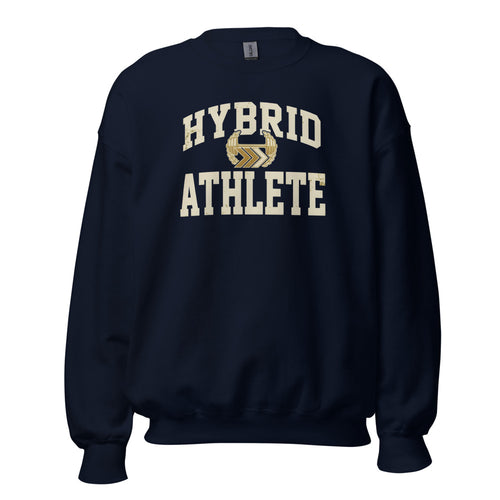 Hybrid Athlete Sweatshirt, Run and Lift Crewneck, Functional Fitness Gift — Vintage Hybrid Athlete Varsity Crewneck