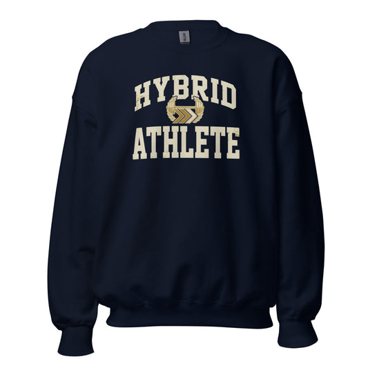 Hybrid Athlete vintage varsity crewneck sweatshirt — Navy, front