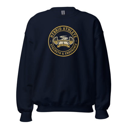 Hybrid Athlete vintage athletic-department crest crewneck sweatshirt — Navy, front