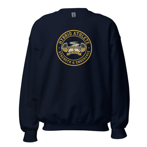 Hybrid Athlete Sweatshirt, Strength and Endurance Crewneck, Functional Fitness Gift — Vintage Athletic Department Crest Crewneck