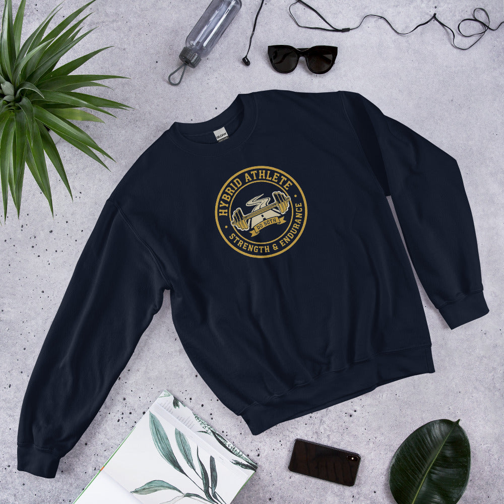 Hybrid Athlete vintage athletic-department crest crewneck sweatshirt — Navy, front-right