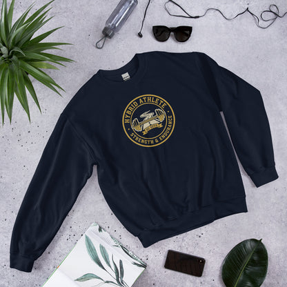 Hybrid Athlete vintage athletic-department crest crewneck sweatshirt — Navy, front-right