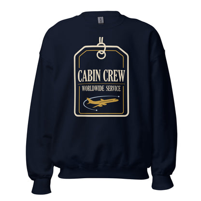 Worldwide Service cabin crew crewneck sweatshirt — Navy, front