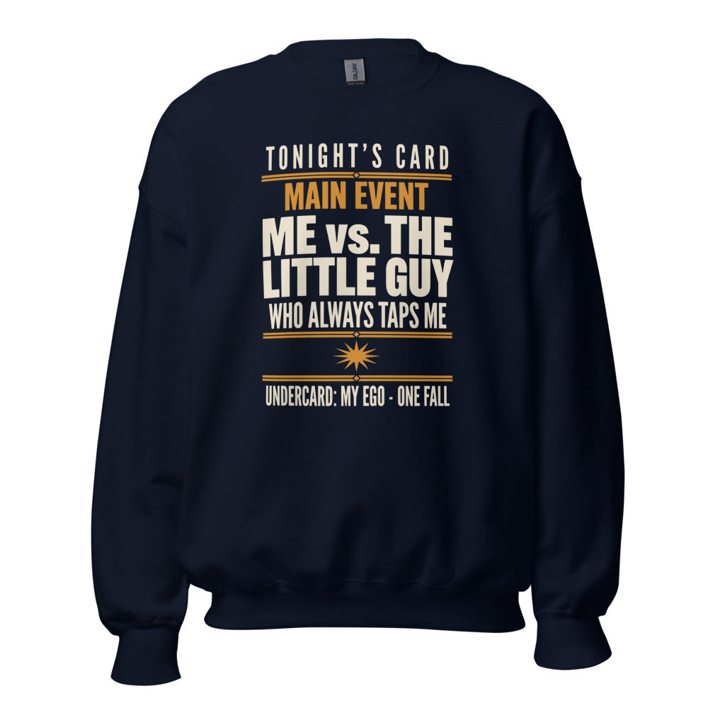 Tonight's Card funny Brazilian jiu jitsu crewneck sweatshirt — Navy, front