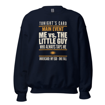 Tonight's Card funny Brazilian jiu jitsu crewneck sweatshirt — Navy, front