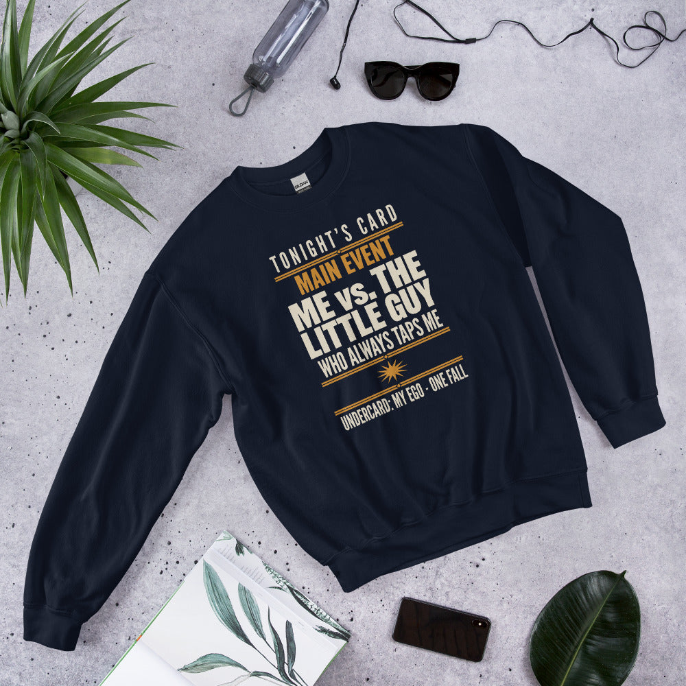 Tonight's Card funny Brazilian jiu jitsu crewneck sweatshirt — Navy, front-right
