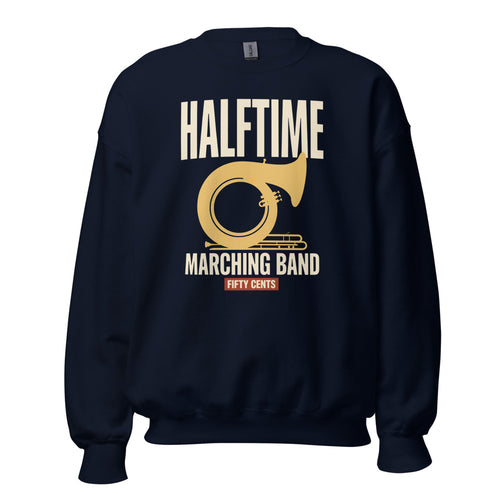 Marching Band Sweatshirt, Marching Band Gift, Vintage Halftime Crewneck — HALFTIME Sousaphone Fifty Cents