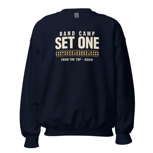 Marching Band Sweatshirt, Band Camp Gift, Drill Chart Crewneck — Set One From The Top Again