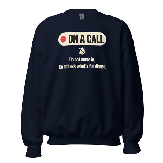 On A Call do not disturb status crewneck sweatshirt — Navy, front