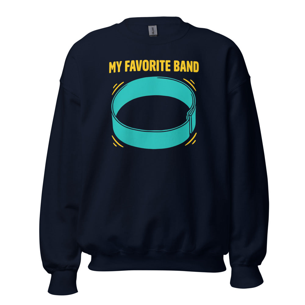 My Favorite Band funny physical therapy crewneck sweatshirt — Navy, front