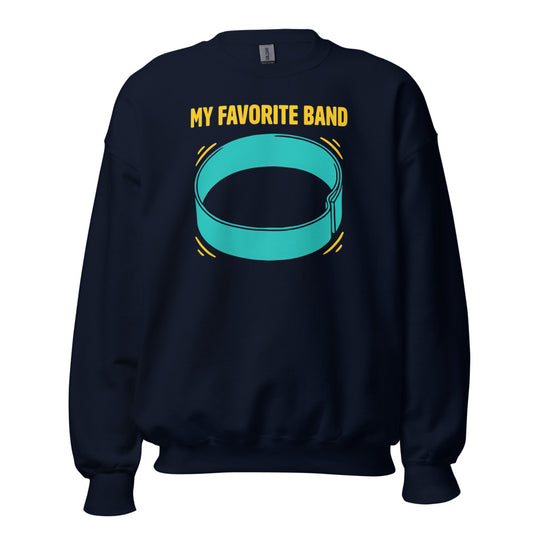 My Favorite Band funny physical therapy crewneck sweatshirt — Navy, front