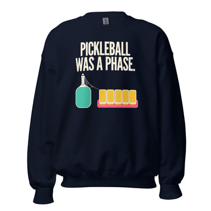 Pickleball Was A Phase funny mahjong crewneck sweatshirt — Navy, front