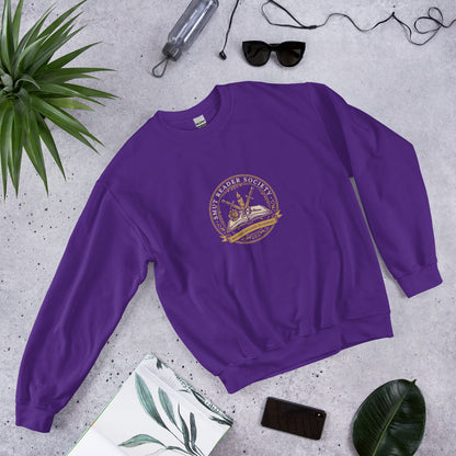 Smut Reader Society book lover dark academia crewneck sweatshirt — Purple, front angled