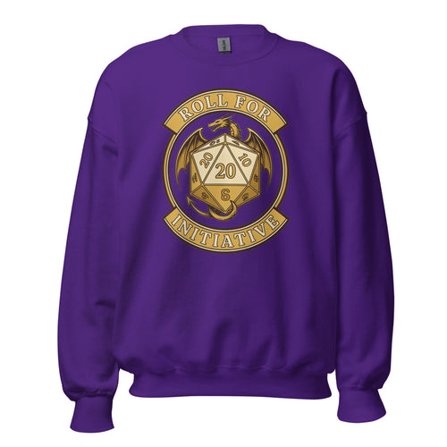 Roll For Initiative Sweatshirt, Tabletop RPG D20 Crewneck — Dungeon Master Gift