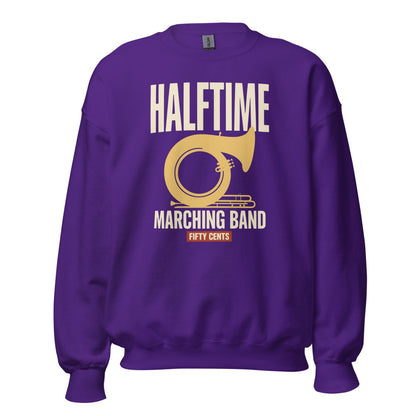 Official Halftime vintage marching band crewneck sweatshirt — Purple, front