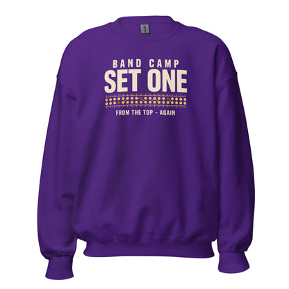 Set One marching band drill chart crewneck sweatshirt — Purple, front