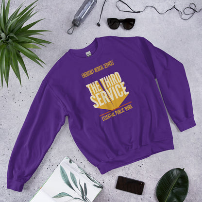 The Third Service EMS crewneck sweatshirt — Purple, flat lay