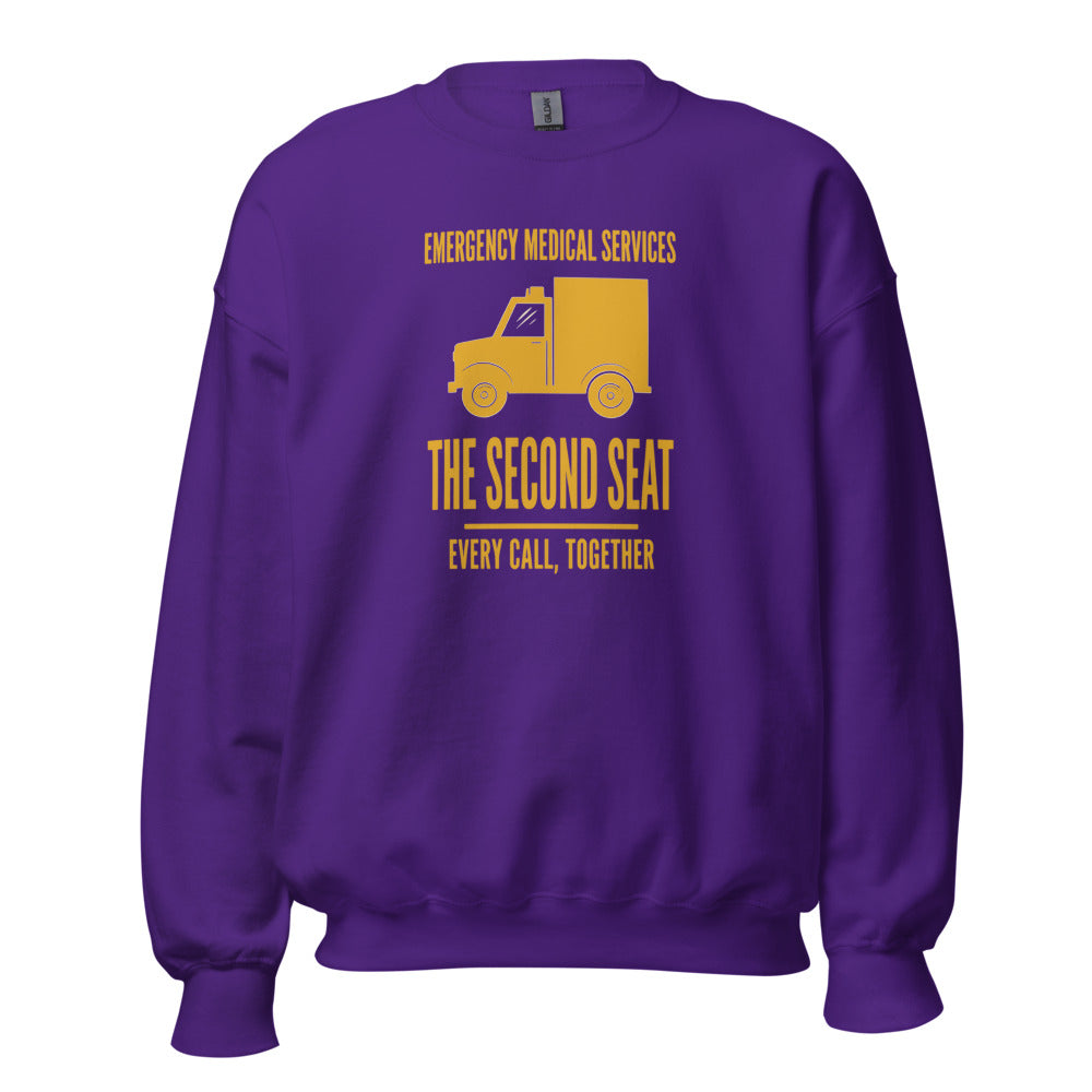 The Second Seat EMS paramedic crewneck — Purple, front