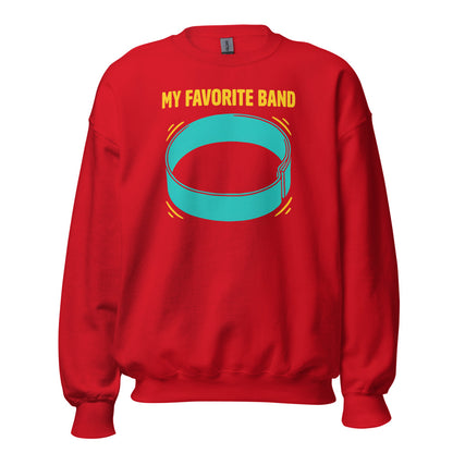 My Favorite Band funny physical therapy crewneck sweatshirt — Red, front