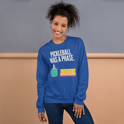 Pickleball Was A Phase funny mahjong crewneck sweatshirt — Royal, on model