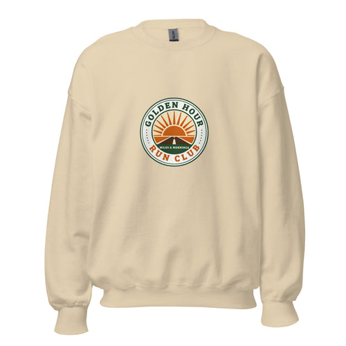Run Club Sweatshirt, Running Club Crewneck, Golden Hour Run Club — Miles & Mornings Retro Crewneck