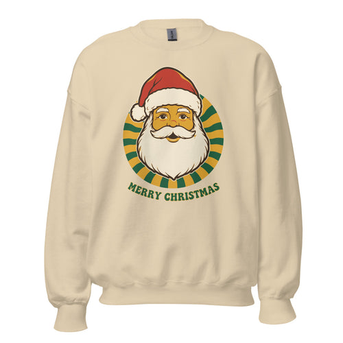 Retro Christmas Sweatshirt, Vintage Groovy Santa Crewneck — 70s Merry Christmas Holiday Pullover