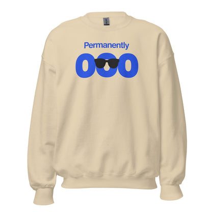 Permanently OOO out of office crewneck sweatshirt — Sand, front