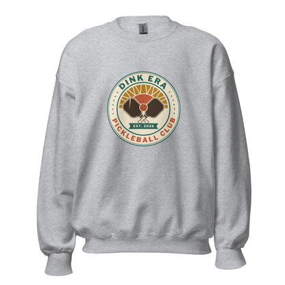 Dink Era Pickleball Club retro crewneck sweatshirt — Sport Grey, front
