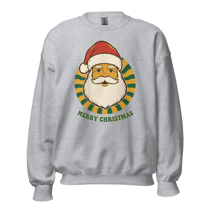 Groovy Santa retro Christmas crewneck sweatshirt — Sport Grey, front