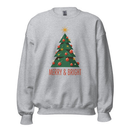 Atomic mid-century retro Christmas tree crewneck sweatshirt — Sport Grey, front