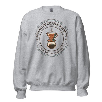 Specialty Coffee Society specialty coffee crewneck sweatshirt — Sport Grey, front