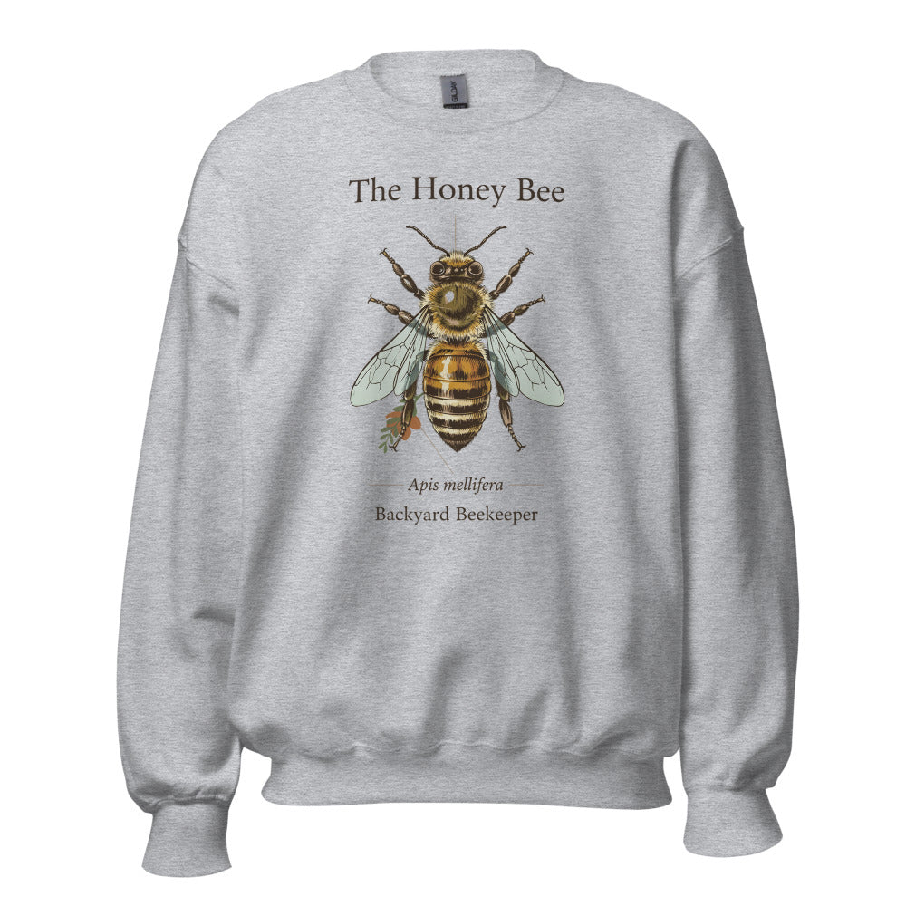 The Honey Bee Apis mellifera anatomical crewneck sweatshirt — Sport Grey, front