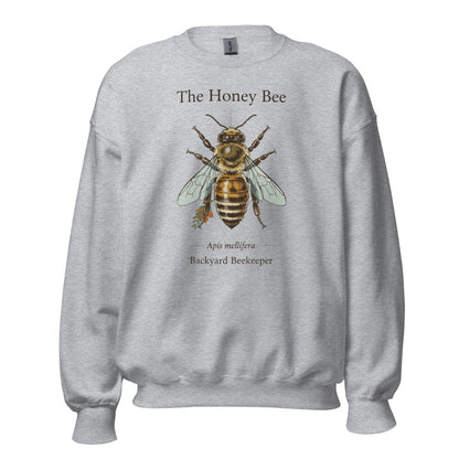 The Honey Bee Apis mellifera anatomical crewneck sweatshirt — Sport Grey, front