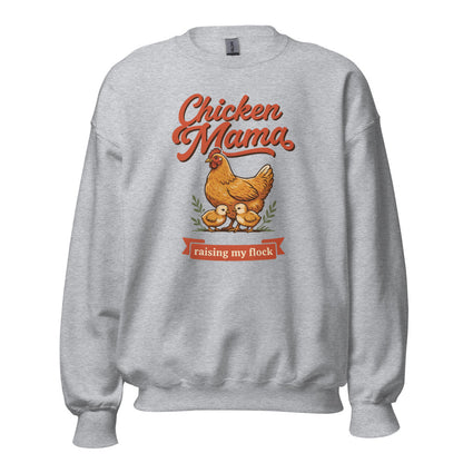 Chicken Mama raising my flock chicken keeper crewneck sweatshirt — Sport Grey, front