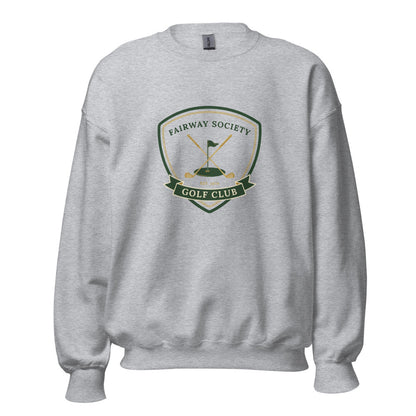 Fairway Society vintage golf club crest crewneck sweatshirt — Sport Grey, front
