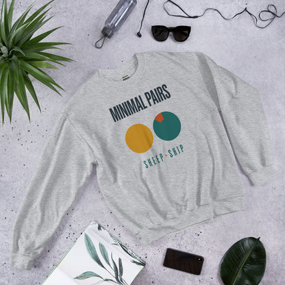 Minimal Pairs speech therapy crewneck sweatshirt — Sport Grey, front-right