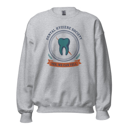 Dental Hygiene Society dental hygienist crewneck sweatshirt — Sport Grey, front