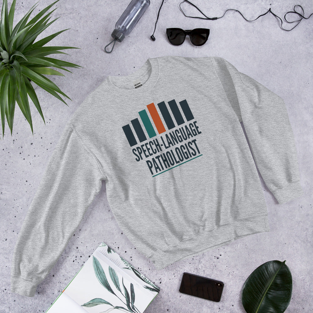 Mid-Century Clinic speech therapy crewneck sweatshirt — Sport Grey, flat lay