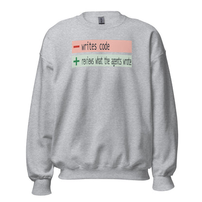The Diff agentic AI engineer crewneck sweatshirt — Sport Grey, front