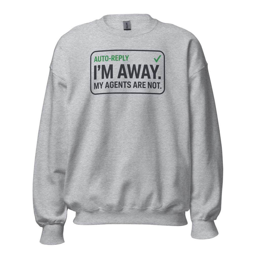 Auto-Reply agentic AI engineer crewneck sweatshirt — Sport Grey, front