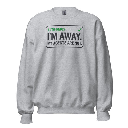Auto-Reply agentic AI engineer crewneck sweatshirt — Sport Grey, front