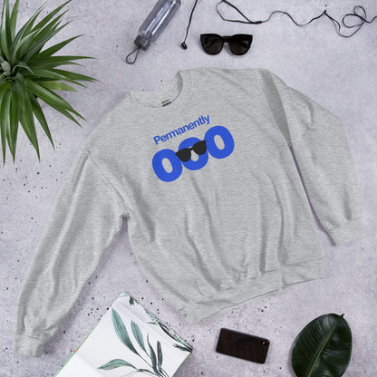 Permanently OOO out of office crewneck sweatshirt — Sport Grey, flat lay