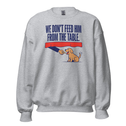 From The Table funny dog dad crewneck sweatshirt — Sport Grey, front
