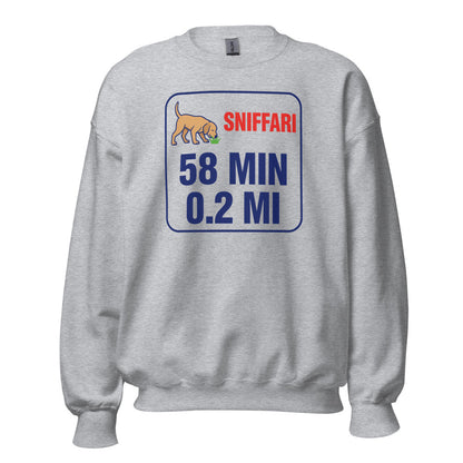 Sniff Walk Recap funny dog dad crewneck sweatshirt — Sport Grey, front