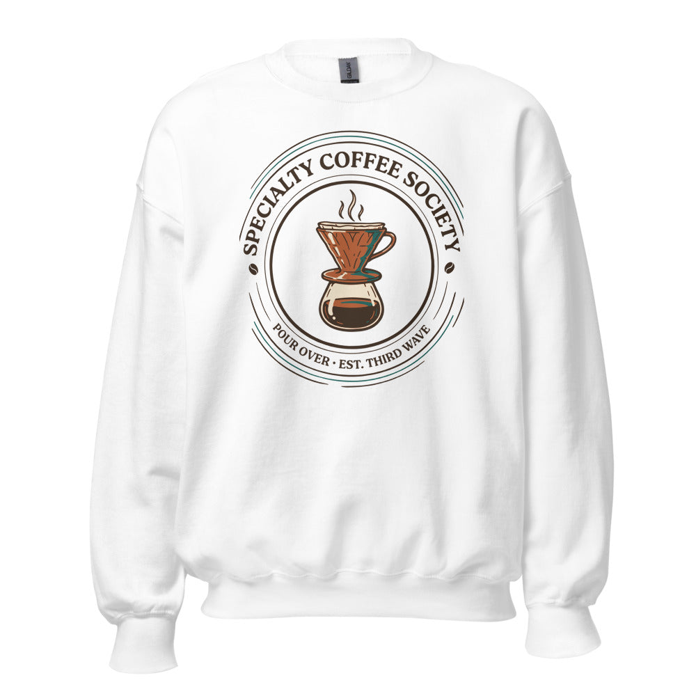 Specialty Coffee Society specialty coffee crewneck sweatshirt — White, front