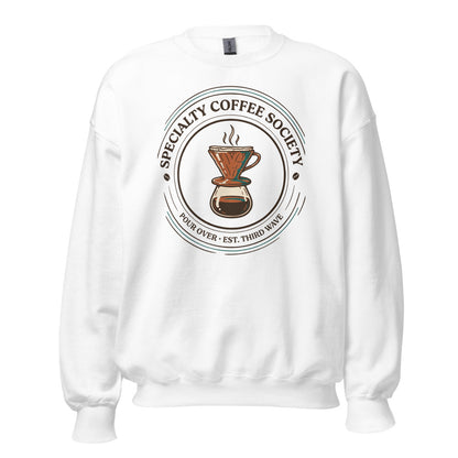 Specialty Coffee Society specialty coffee crewneck sweatshirt — White, front