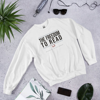 The Freedom to Read school librarian crewneck sweatshirt — White, front-right