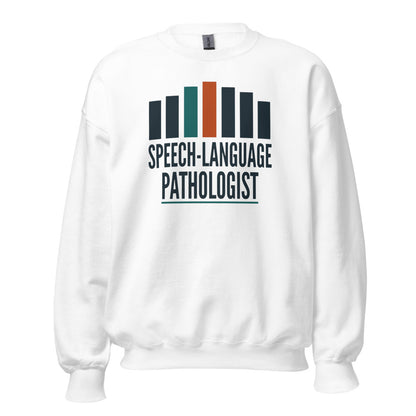 Mid-Century Clinic speech therapy crewneck sweatshirt — White, front